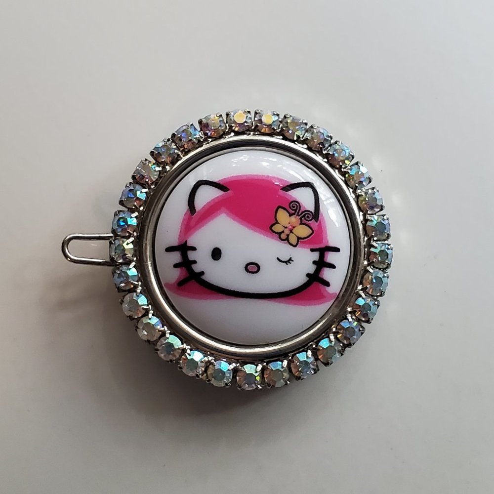 Tarina Tarantino Hello Kitty - Pink Head Hair Clip - Authentic